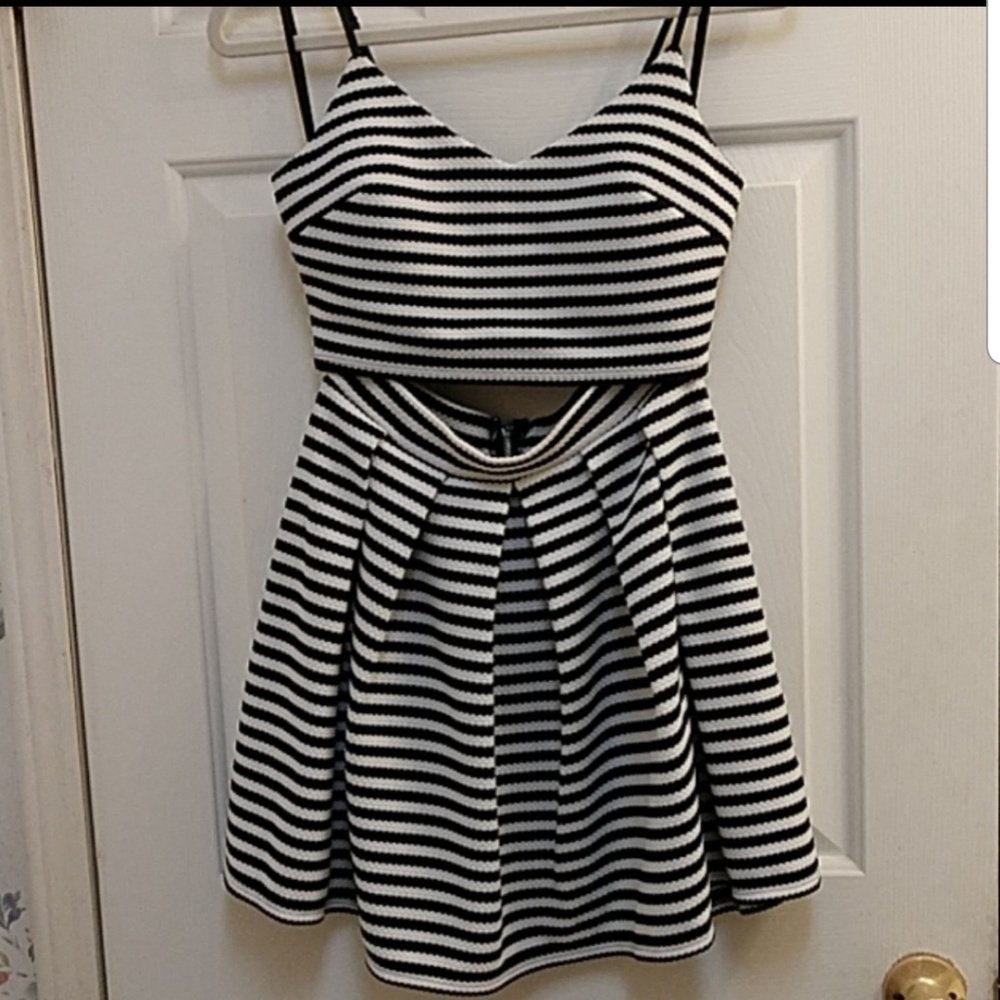 Navy Blue & White skirt 2pc set